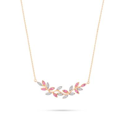 0,39 Karat Diamant Rubin Design Kette - 2