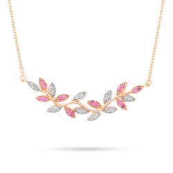 0,39 Karat Diamant Rubin Design Kette - 3