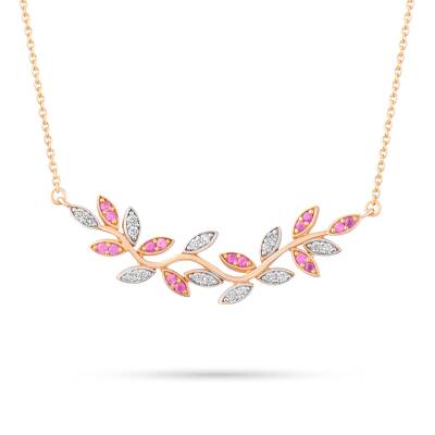 0,39 Karat Diamant Rubin Design Kette - 3