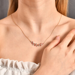 0,39 Karat Diamant Rubin Design Kette - 4