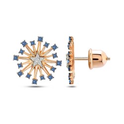 0,40 Karat Diamant Safir Ohrringe - Star Pırlanta