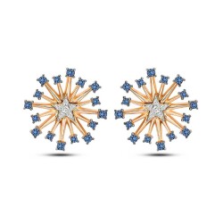 0,40 Karat Diamant Safir Ohrringe - 2