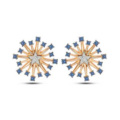 0,40 Karat Diamant Safir Ohrringe - 2