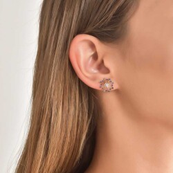 0,40 Karat Diamant Safir Ohrringe - 4