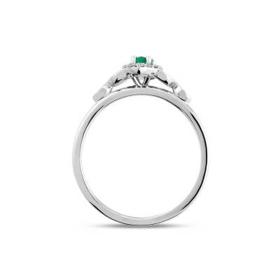 0,40 Karat Smaragd Diamantring - 2