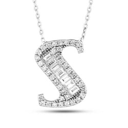 0,41 Karat Diamant (S) Buchstabe Baguette Kette - Star Pırlanta