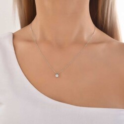 0,41 Karat Diamant Solitär Kette - 3