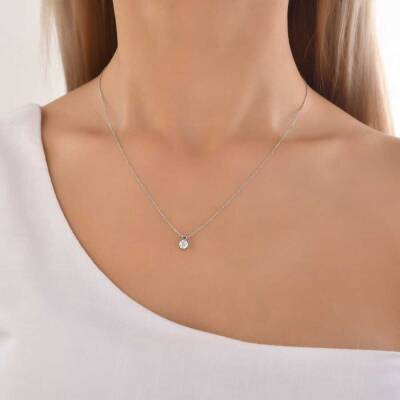 0,41 Karat Diamant Solitär Kette - 3