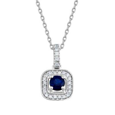 0,41 Karat Diamant Safir Kette - 1