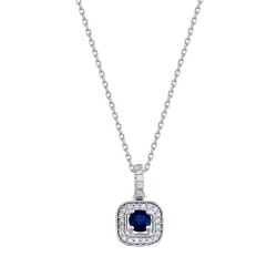 0,41 Karat Diamant Safir Kette - 2