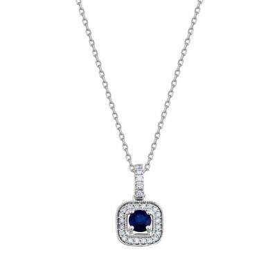 0,41 Karat Diamant Safir Kette - 2