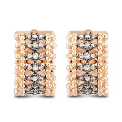 0,42 Karat Brauner Diamant Ohrringe - 2