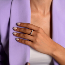 0,43 Karat Fünfstein Diamantring - 5