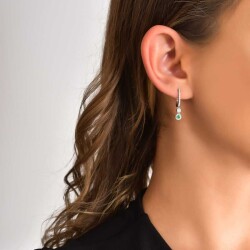 0,44 Karat Diamant Smaragd Ohrringe - 4