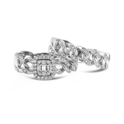 0,45 Karat Baguette 2er Diamantring - 1