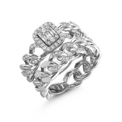 0,45 Karat Baguette 2er Diamantring - 2