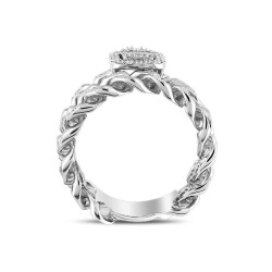 0,45 Karat Baguette 2er Diamantring - 3