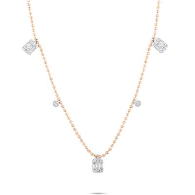 0,45 Karat Diamant Baguette Glücks Kette - 2