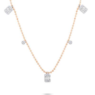 0,45 Karat Diamant Baguette Glücks Kette - 3