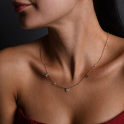 0,45 Karat Diamant Baguette Glücks Kette - 4