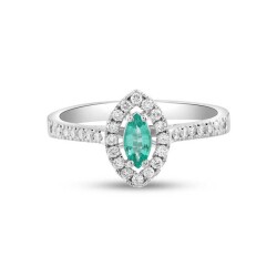 0,46 Karat Smaragd Diamantring - Star Pırlanta