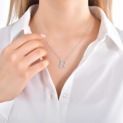 0,47 Karat Diamant (R) Buchstabe Baguette Kette - 4