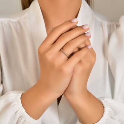 0,47 Karat Memoire Diamantring - 4