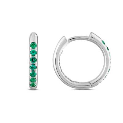 0,48 Karat Diamant Smaragd Ohrringe - 1