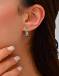 0,48 Karat Diamant Smaragd Ohrringe - 4