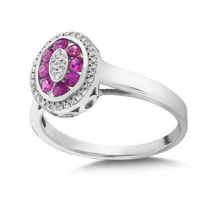 0,50 Karat Rubin Diamantring - 2