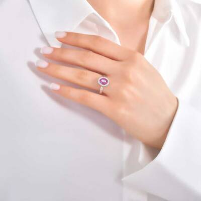 0,50 Karat Rubin Diamantring - 4