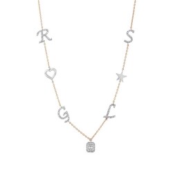 0,51 Karat Diamant Buchstabe und Form Design Kette - Star Pırlanta