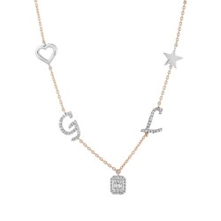 0,51 Karat Diamant Buchstabe und Form Design Kette - 2