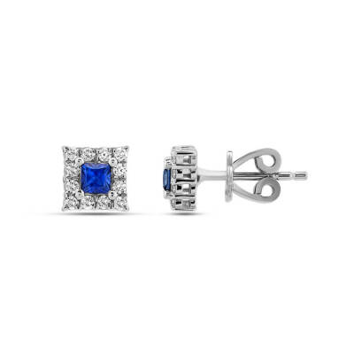 0,52 Karat Diamant Safir Ohrringe - 1