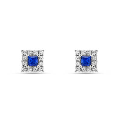 0,52 Karat Diamant Safir Ohrringe - 2
