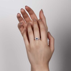 0,55 Karat Safir Diamantring - 3