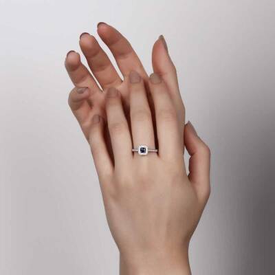 0,55 Karat Safir Diamantring - 3