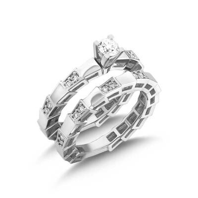 0,61 Karat Solitär 2er Diamantring - 2