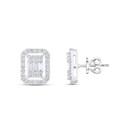 0,64 Karat Diamant Baguette Ohrringe - 3