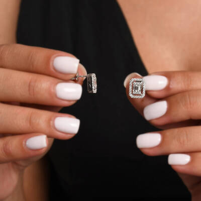 0,64 Karat Diamant Baguette Ohrringe - 4