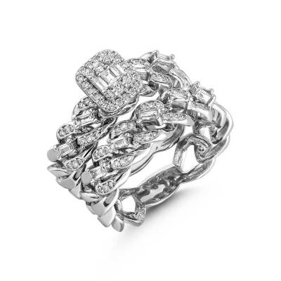 0,66 Karat Baguette 2er Diamantring - 2