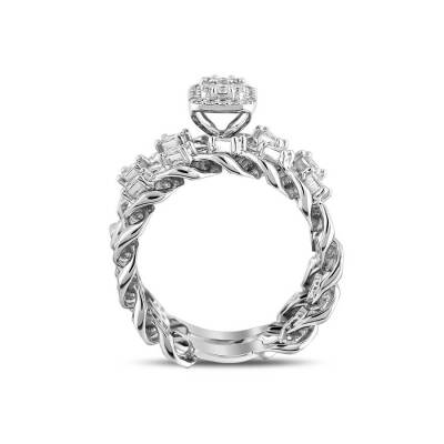 0,66 Karat Baguette 2er Diamantring - 3