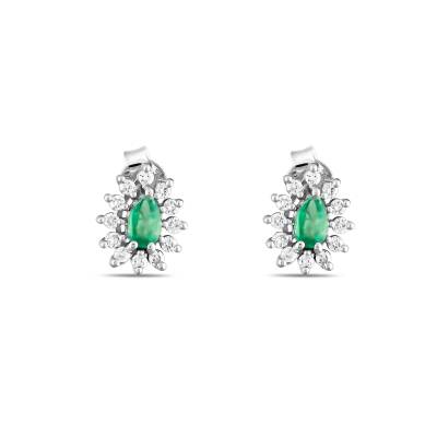 0,66 Karat Diamant Smaragd Ohrringe - 2