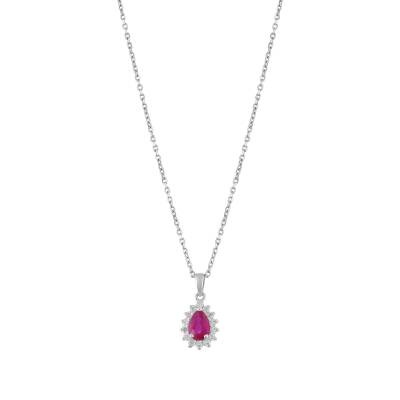 0,68 Karat Diamant Rubin Kette - 2