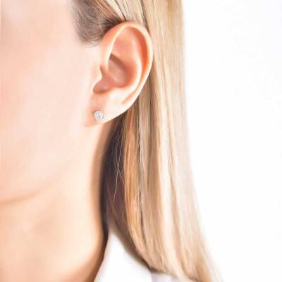 0,70 Karat Diamant Solitär Ohrringe - 4