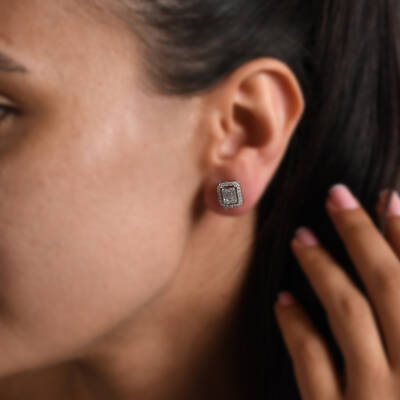 0,71 Karat Diamant Baguette Ohrringe - 4