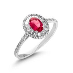 0,76 Karat Turmalin Stein Diamantring - 2