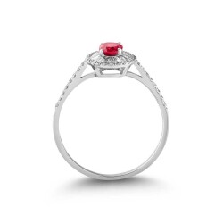 0,76 Karat Turmalin Stein Diamantring - 3