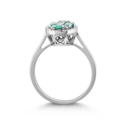 0,79 Karat Smaragd Diamantring - 3