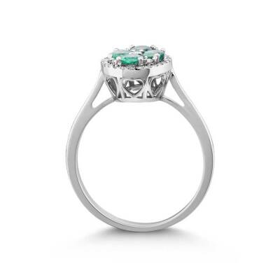 0,79 Karat Smaragd Diamantring - 3